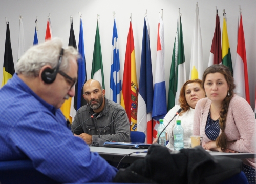Sam Beck, Ciprian Necula, Claudia Bercuș and Irina Ilisei attending the workshop.